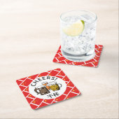 中国素晴らし中国のビール漫画 スクエアペーパーコースター (インサイチュ)