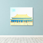 中国紫禁城ヴィンテージ旅行 キャンバスプリント (インサイチュ (ウッドフロア))