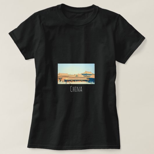 中国紫禁城ヴィンテージ旅行 Tシャツ (デザイン正面)