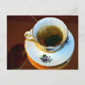 中国製のティーカップで紅茶を楽しむフォトグラフィー ポストカード (正面)