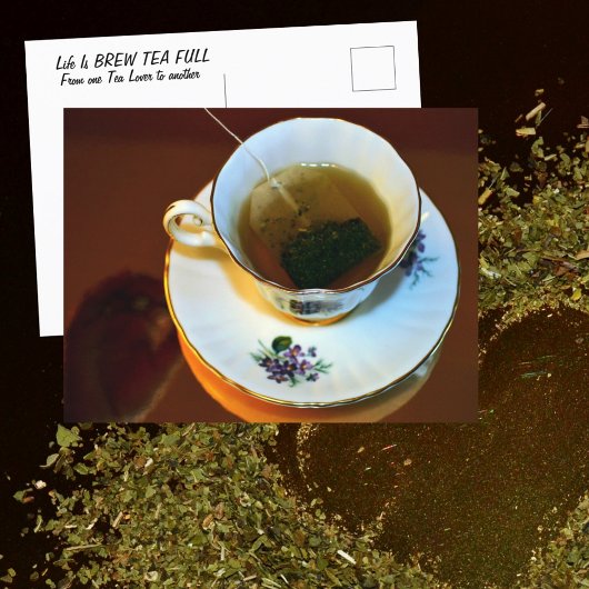 中国製のティーカップで紅茶を楽しむフォトグラフィー ポストカード