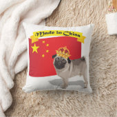中国製王冠および旗の枕が付いているパグ クッション (ブランケット)