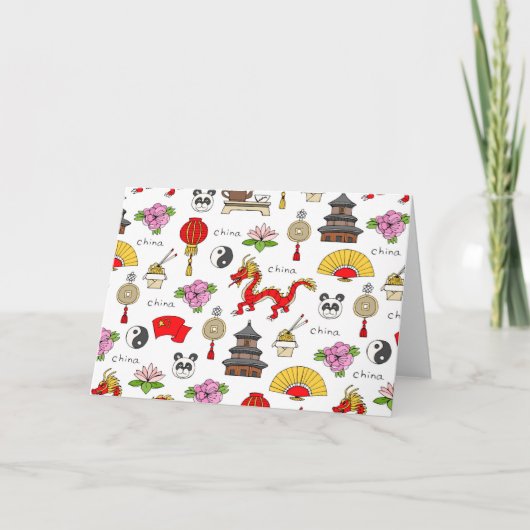 中国記号パターン シーズンカード (正面)