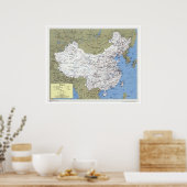 中国詳細地図 – 1979 ポスター (キッチン)