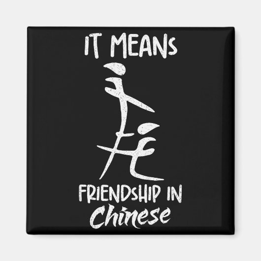 中国語で友情って意味だよ 面白い皮肉のミーム マグネット (正面)