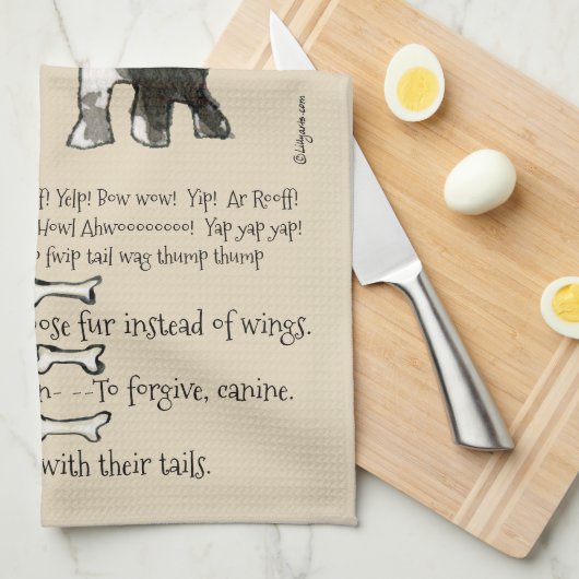 中国語によって頂点に達される漫画犬は台所タオルを引用します キッチンタオル (四つ折り)