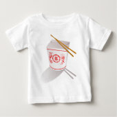 中国語は箸が付いている食糧箱を取ります ベビーTシャツ (正面)