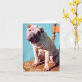 中国語Shar-Pei カード (黄色い花)