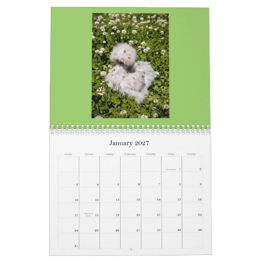 中国語Silkie及びショーガールのカレンダー カレンダー (1月 2027)