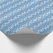 中国趣味のストライプのな花柄 ラッピングペーパー (角)