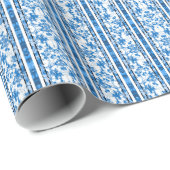 中国趣味のストライプのな花柄 ラッピングペーパー (ロールコーナー)