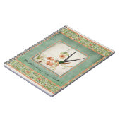 中国趣味のヴィンテージのハチドリによってnは珊瑚が開花します ノートブック (左側)