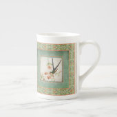 中国趣味のヴィンテージのハチドリによってnは珊瑚が開花します ボーンチャイナマグカップ (右)