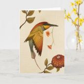 中国趣味の鳥-空白のな挨拶状 カード (黄色い花)