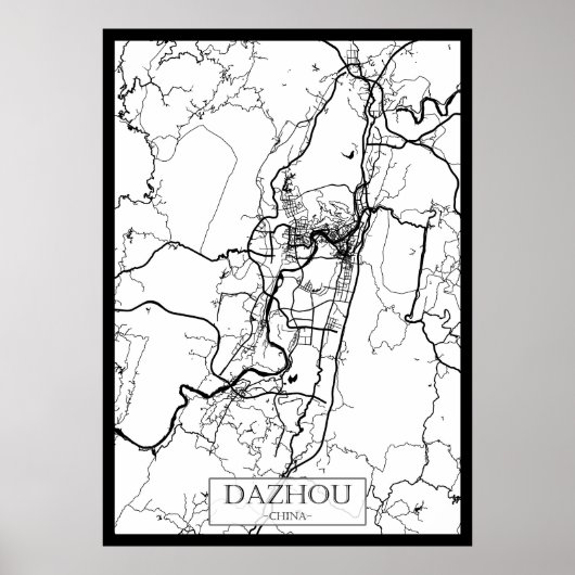 中国达州都市地図 ポスター (正面)