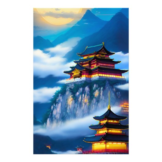 中国風の山宮殿 フォトプリント            (正面)