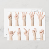 中国風の指を使った数え方を示す手 ポストカード (正面/裏面)