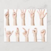中国風の指を使った数え方を示す手 ポストカード (正面)