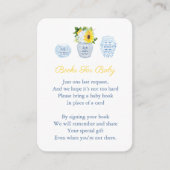 中国風ひまわり本ベビー詩シャワー エンクロージャーカード (正面)