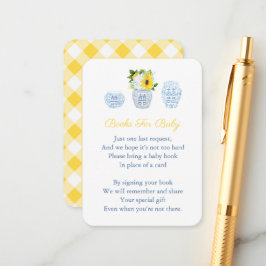 中国風ひまわり本ベビー詩シャワー エンクロージャーカード