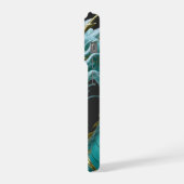 中国風グリーンゴールドドラゴンアートファンタジーデザイン付き iPhoneケース (左側面)