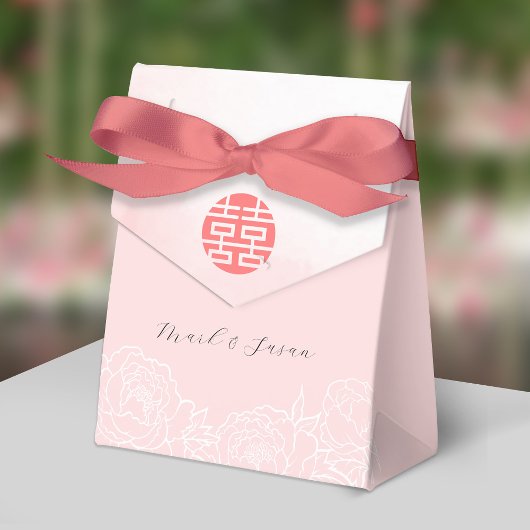 中国風水彩の芍薬の結婚式の引出物ボックス フェイバーボックス