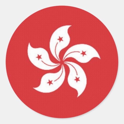 中国香港国旗 ラウンドシール (正面)