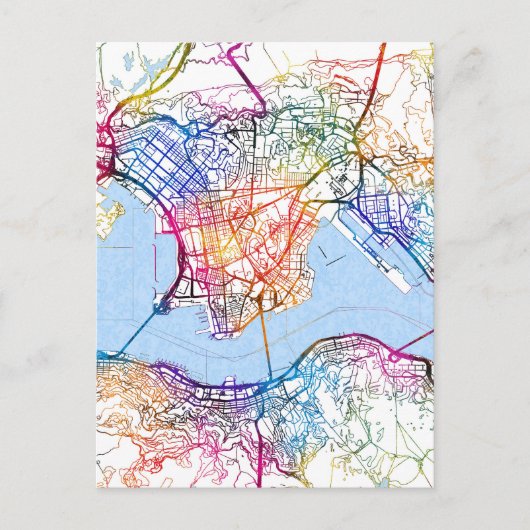 中国香港市地図 ポストカード (正面)