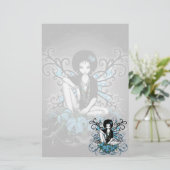 "中国"のゴシック様式レトロの花の妖精の芸術の文房具 便箋 (スタンド正面)