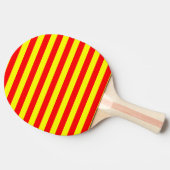 中国 キルギス スペイン フラグ ストライプ 赤 黄色 パターン 卓球ラケット (横)
