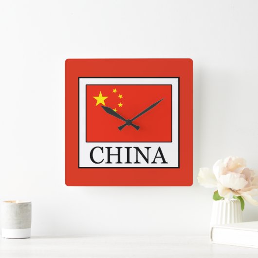 中国 スクエア壁時計 (ホーム)