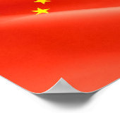中国-中国の国旗 – なびく –  ポスター (角)