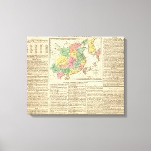 中国・日本アトラス地図 キャンバスプリント (正面)