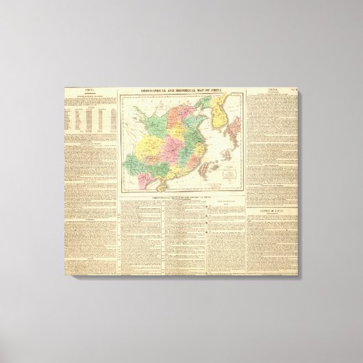 中国・日本アトラス地図 キャンバスプリント (正面)
