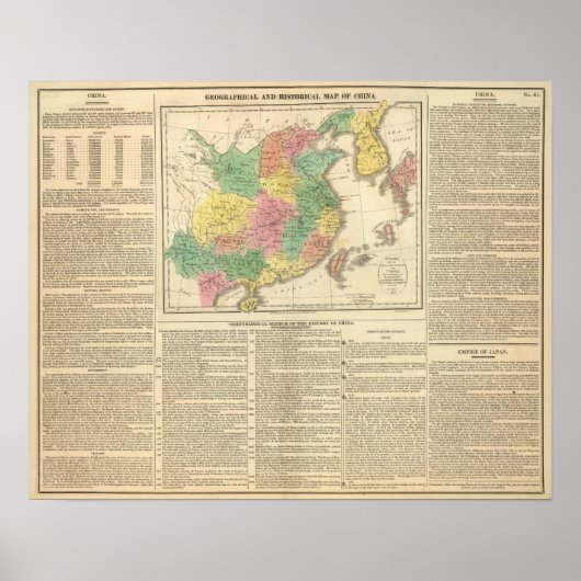 中国・日本アトラス地図 ポスター (正面)