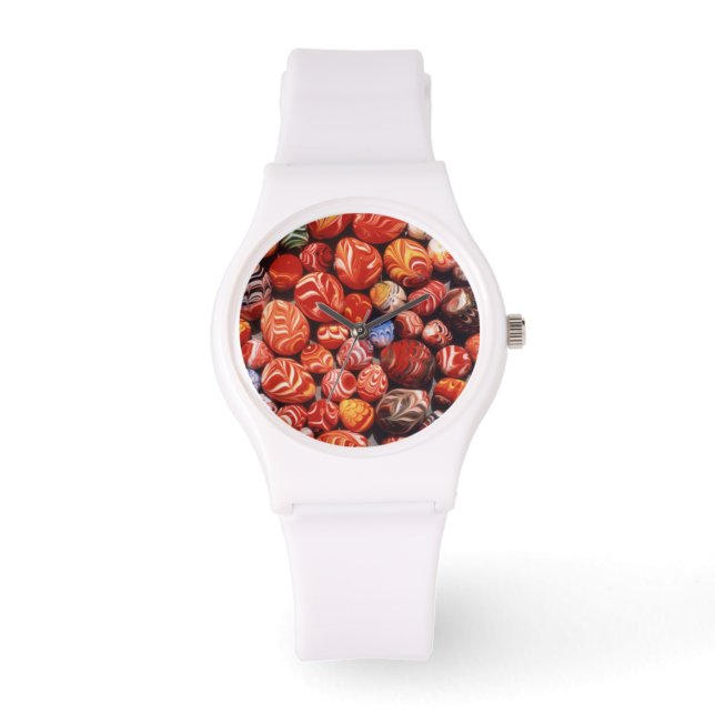 中国、明の墓、ガラス絵を描のお土産 腕時計 (正面)