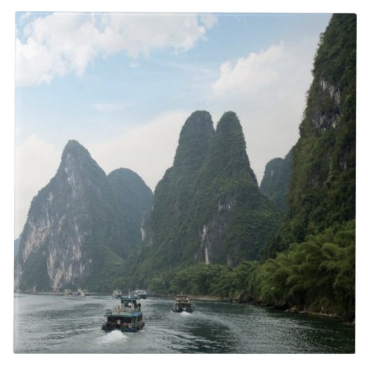 中国、桂林、漓江、川の タイル (正面)