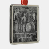 中国、記述oへのfrontispieceの皇帝 メタルオーナメント (右)