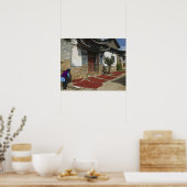 中国、雲南省、天正慶市。乾燥 ポスター (キッチン)