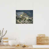 中国、雲南省。氾濫した～の棚田 ポスター (キッチン)