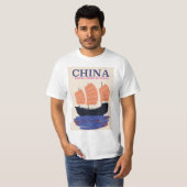 中国 "飛行機で旅行" Tシャツ (正面フル)