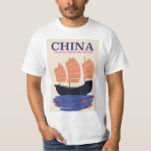 中国 "飛行機で旅行" Tシャツ (正面)