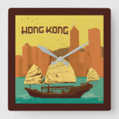 中国 |香港 スクエア壁時計 (正面)