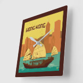 中国 |香港 スクエア壁時計 (傾斜)