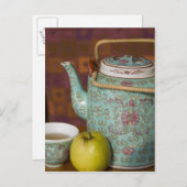 中国、香港。伝統的中国のティーポット ポストカード (正面/裏面)