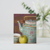 中国、香港。伝統的中国のティーポット ポストカード (スタンド正面)