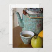 中国、香港。伝統的中国のティーポット ポストカード (正面/裏面)