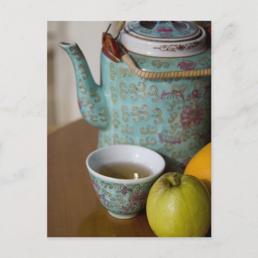中国、香港。伝統的中国のティーポット ポストカード (正面)