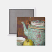 中国、香港。伝統的中国のティーポット マグネット (正面/裏面)