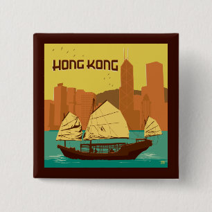 中国 香港 缶バッジ
